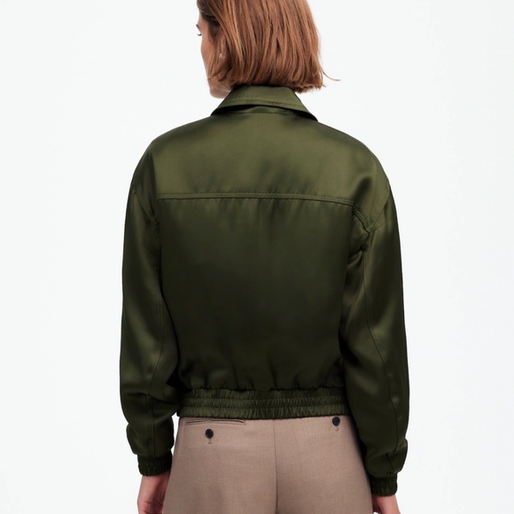 New MADEWELL Size S Relaxed Zip-Front Bomber Jacket Mossy Umber NT115 - Picture 4 of 6